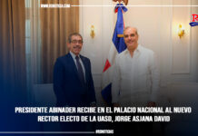 Presidente Abinader recibe en el Palacio Nacional al nuevo rector electo de la UASD, Jorge Asjana David