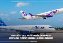 Tráfico aéreo entre Boston y República Dominicana crecerá 24% en 2026 y superaría los 790 mil pasajeros