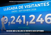 RD recibe más 9,2 millones de visitantes hasta septiembre