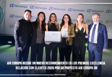 Air Europa recibe un nuevo reconocimiento en los Premios Excelencia Relación con Clientes 2026 por su proyecto Air Europa ON