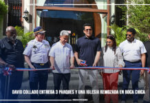 David Collado entrega 3 parques y una iglesia remozada en Boca Chica