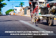 Ayuntamiento de Puerto Plata retoma programa de señalización vial en calles del Centro Histórico y calles del Municipio.